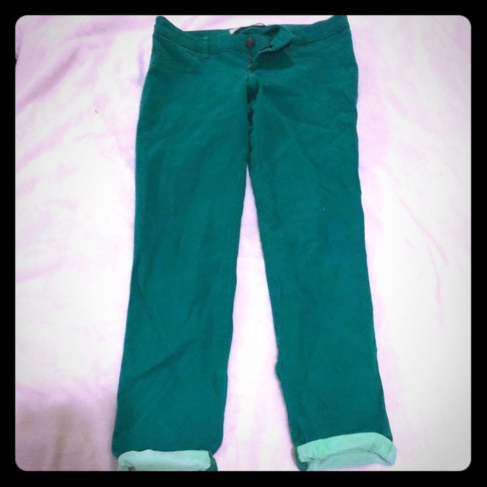 Green hollister jeggings
